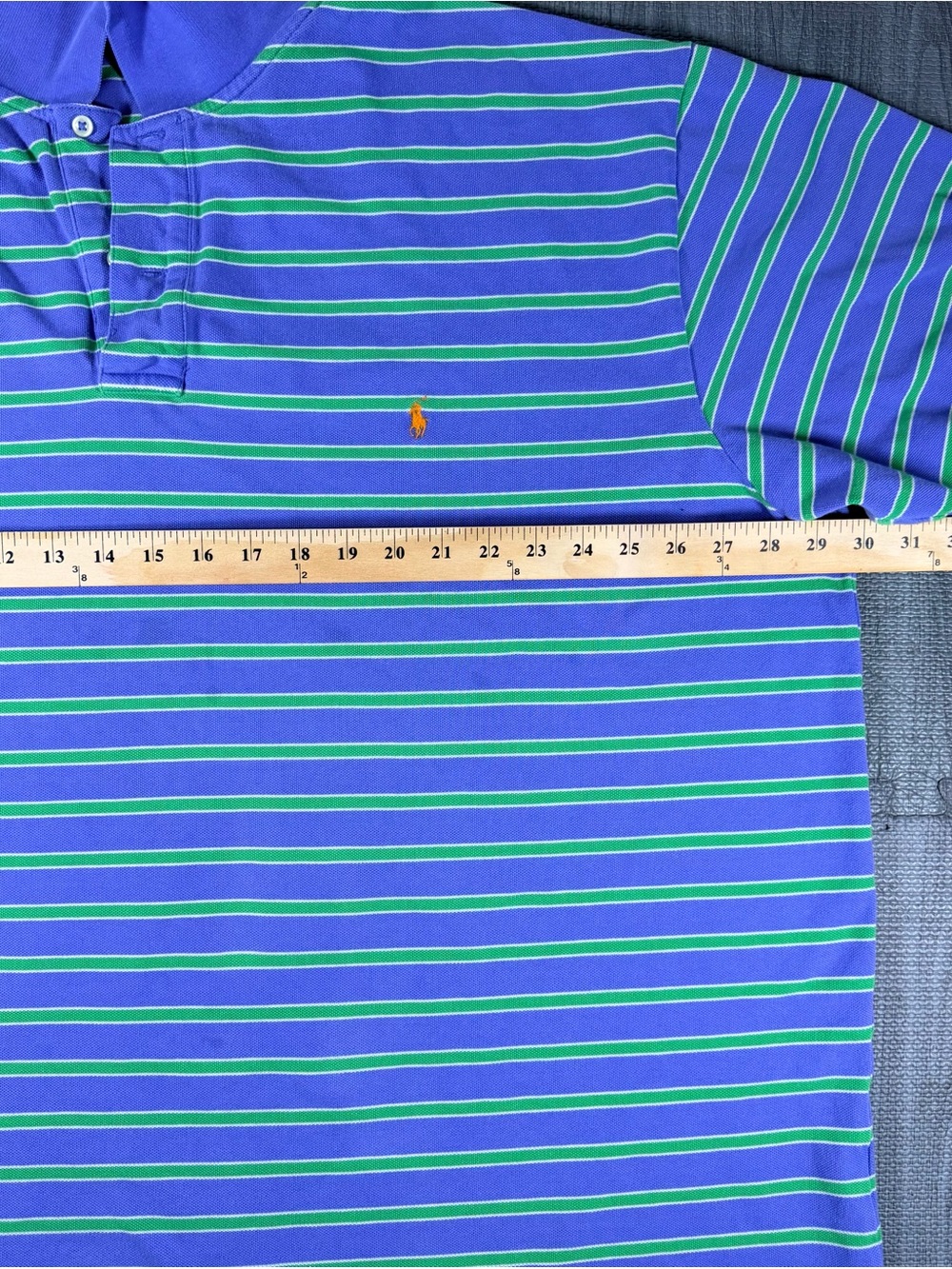 Polo Ralph Lauren Mens 4XLT Tall Purple Green Striped Polo Shirt Big & Tall - Picture 6 of 9